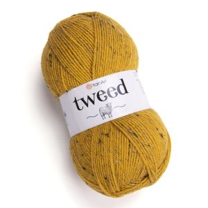 Pletací příze YarnArt TWEED 233 okrová s barevnými nopky, 100g/300m