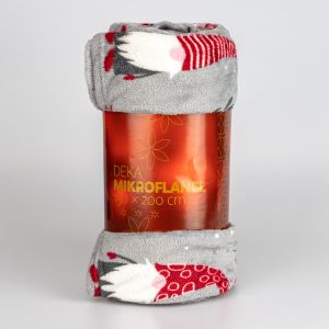 Deka z mikroflanelu QUENTIN QK-158 skřítci na šedé, 150x200cm