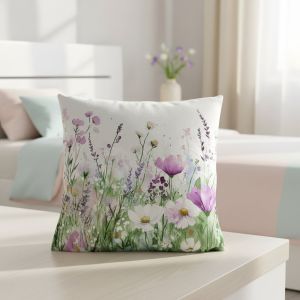 Dekorační povlak na polštářek CYH7547 TISK, růžová louka, 40x40cm