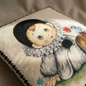 Dekorační povlak na polštářek RETRO MALÝ HARLEKÝN, béžovo-černá 45x45cm