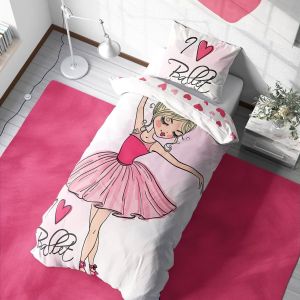 Dětské povlečení BALETKA Z RŮŽOVÉHO SNU, bavlna hladká, 140x200cm + 70x90cm 