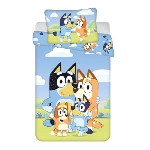 Dětské povlečení do postýlky BLUEY 004 BABY, modro-zelené, bavlna hladká, 100x135cm + 40x60cm