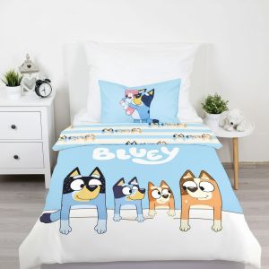 Dětské povlečení do postýlky BLUEY BABY, modro-bílé, bavlna hladká, 100x135cm + 40x60cm