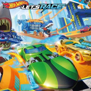 Dětské povlečení HOT WHEELS LET´S RACE, modré, bavlna hladká, 140x200cm + 70x90cm 