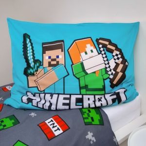 Dětské povlečení MINECRAFT WE GOT THIS, modro-šedé, bavlna hladká, 140x200cm + 70x90cm 