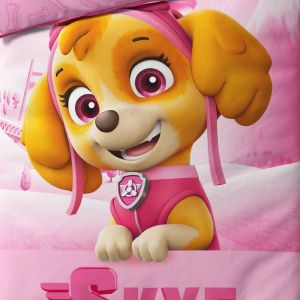 Dětské povlečení TLAPKOVÁ PATROLA PILOTKA SKYE, růžové, bavlna hladká, 140x200cm + 70x90cm 