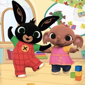 Dětské povlečení ZAJÍČEK BING A SULA VE ŠKOLCE, béžové, bavlna hladká, 140x200cm + 70x90cm 