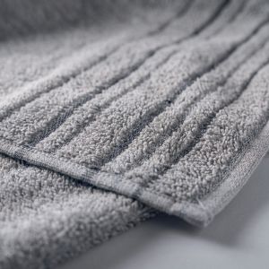 Froté ručník ZARA, světle šedý s proužkovanou bordurou, 40x60cm