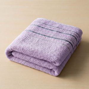 Froté ručník ZARA, fialový s proužkovanou bordurou, 40x60cm