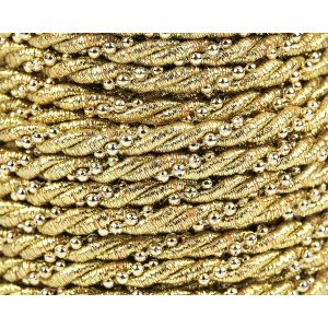Šňůrka kroucená / točená lurexová 310275/2, zlatá, průměr 5mm (šňůra na metry)