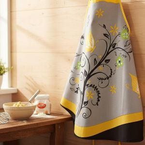 Kuchyňská zástěra MOTÝLÍ LOUKA ŽLUTÁ, 63x75cm