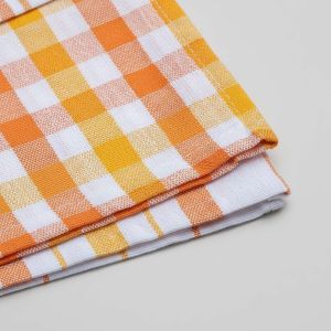 Kuchyňské utěrky ARA oranžová kostka / káro, 3 kusy, 45x65cm