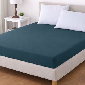 Luxusní napínací mako-jersey prostěradlo s lycrou DELUXE Collection 180x200cm / 30cm elastické, petrolejové