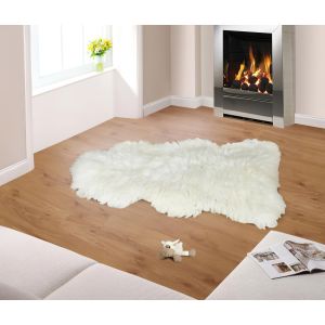 Ovčí kožešina přírodní / vlněný koberec EVROPSKÉ MERINO VELKÝ, bílá, délka cca 120cm