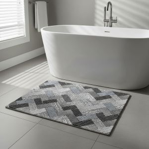 Pěnová předložka PVC AQUAMAT 1064-2, parkety šedé, šíře 65cm (metráž)