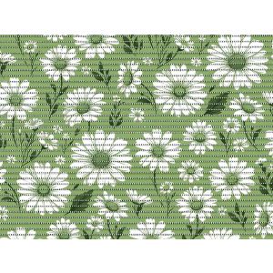 Pěnová předložka PVC AQUAMAT 4108-2, kopretiny na zelené, šíře 65cm (metráž)