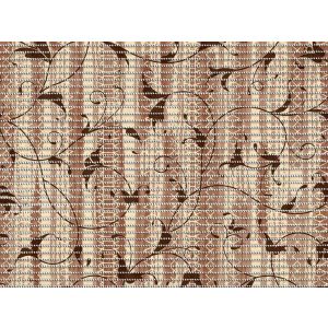 Pěnová předložka PVC AQUAMAT 6050-4, rostlinný ornament hnědý, šíře 65cm (metráž)