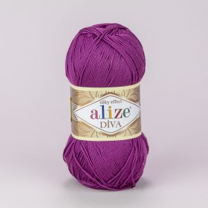 Pletací / háčkovací příze Alize DIVA 297 tmavě fialová, jednobarevná, 100g/350m