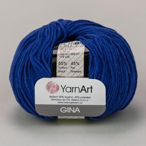 Pletací / háčkovací příze YarnArt GINA / JEANS 47  modrá, jednobarevná, 50g/160m