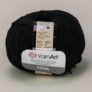 Pletací / háčkovací příze YarnArt GINA / JEANS 53  černá, jednobarevná, 50g/160m