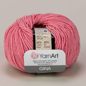 Pletací / háčkovací příze YarnArt GINA / JEANS 78  růžová, jednobarevná, 50g/160m