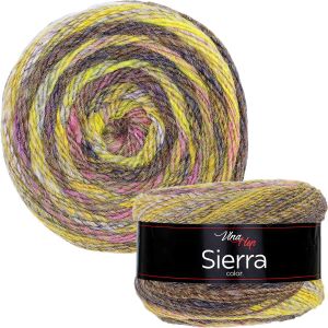 Pletací / háčkovací příze Vlna-Hep SIERRA 7213 žluto-růžovo-hnědá, melírovaná, efektní 150g/450m