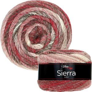 Pletací / háčkovací příze Vlna-Hep SIERRA 7218 vínovo-smetanová, melírovaná, efektní 150g/450m