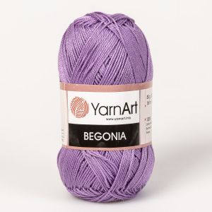 Pletací / háčkovací příze YarnArt BEGONIA 6309 středně fialová, jednobarevná, mercerovaná, 50g/169m