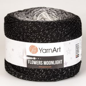 Pletací / háčkovací příze YarnArt FLOWERS MOONLIGHT 3253 šedo-černá, melírovaná (duhová), metalické vlákno, 260g/1000m