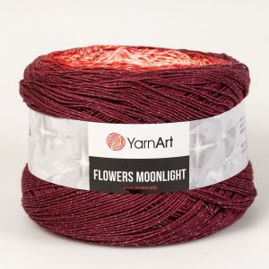Pletací / háčkovací příze YarnArt FLOWERS MOONLIGHT 3269 červená, melírovaná (duhová), metalické vlákno, 260g/1000m