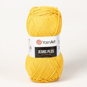 Pletací / háčkovací příze YarnArt JEANS PLUS 35 tmavě žlutá, jednobarevná, 100g/160m