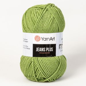 Pletací / háčkovací příze YarnArt JEANS PLUS 69 tmavě zelená, jednobarevná, 100g/160m
