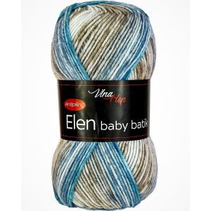 Pletací příze Vlna-Hep ELEN BABY BATIK 5111 modro-béžová, melírovaná, antipillingová, 100g/250m