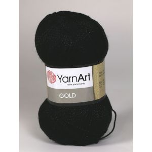 Pletací příze YarnArt GOLD 9038 černá, efektní, 100g/400m