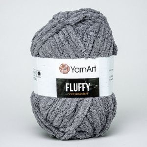 Pletací příze YarnArt FLUFFY 722 šedá, efektní, 150g/70m