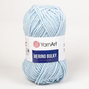 Pletací příze YarnArt MERINO BULKY 15 světle modrá, jednobarevná, 100g/100m