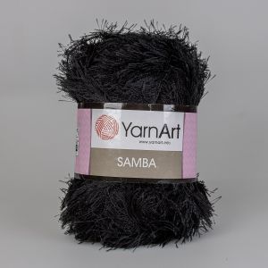 Pletací příze YarnArt SAMBA 02 černá, efektní, 150g/100m