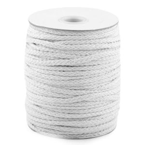 Bavlněná pletená šňůra / provaz MACRAMÉ, bílá (bělená), návin 100m, průměr 4mm