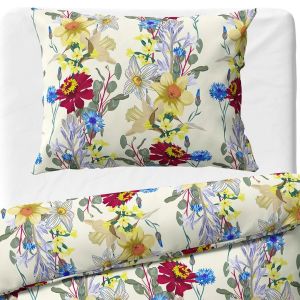 Povlečení JARNÍ SEN, barevné květiny, bavlna hladká, 140x200cm + 70x90cm 