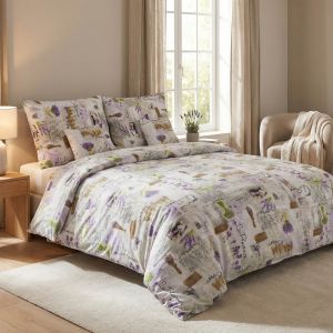 Povlečení KAROLINE 057 provance, fialové, krep, 140x200cm + 70x90cm