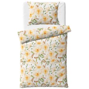 Povlečení KOUZLO MAGNOLIE, žluté, bavlna hladká, 140x200cm + 70x90cm 