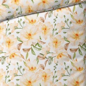 Povlečení KOUZLO MAGNOLIE, žluté, bavlna hladká, 140x200cm + 70x90cm 