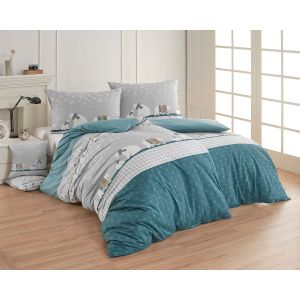 Povlečení Matějovský ALBI, lední medvědi, šedo-tyrkysové, bavlna hladká, 140x200cm + 70x90cm