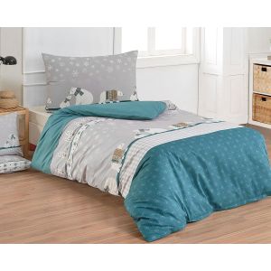 Povlečení Matějovský ALBI, lední medvědi, šedo-tyrkysové, bavlna hladká, 140x200cm + 70x90cm