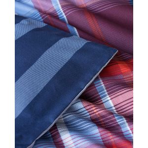 Povlečení Matějovský COHEN, modro-červené káro / proužek, bavlna hladká (více rozměrů)