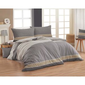 Povlečení Matějovský MADDOX, drobný vzor, béžovo-antracitové (více rozměrů, materiálů)