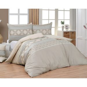 Povlečení Matějovský RIONERO, geometrické vzory, béžové, bavlna hladká, 140x200cm + 70x90cm