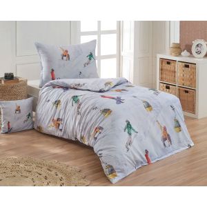 Povlečení Matějovský SNOWBOARD, šedomodré, bavlna hladká, 140x200cm + 70x90cm