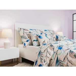 Povlečení MILAYA BANÁN, modré lity na banánové, krep, 140x200cm + 70x90cm