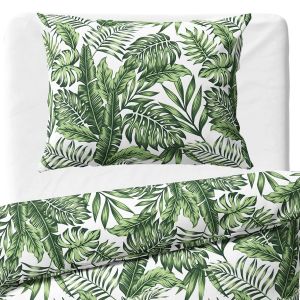 Povlečení SVĚT V DŽUNGLI, zelené listy, bavlna hladká, 140x200cm + 70x90cm 